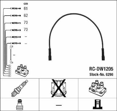 Augstsprieguma vadu komplekts NGK 6296 1