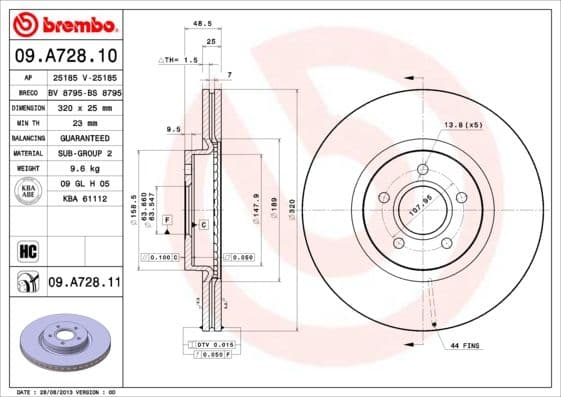 Bremžu diski BREMBO 09.A728.11 1