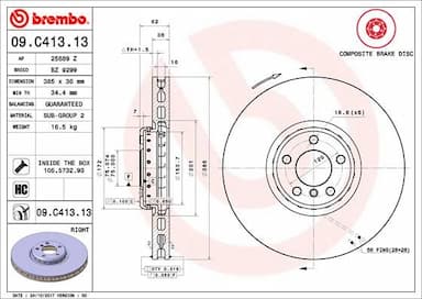 Bremžu diski BREMBO 09.C413.13 1