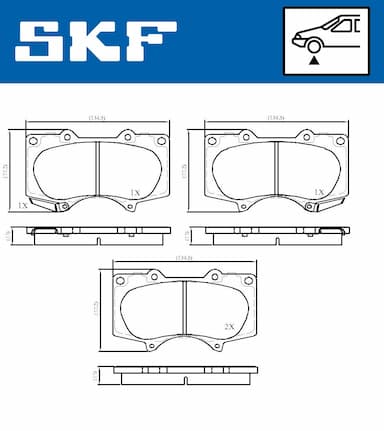 Bremžu uzliku kompl., Disku bremzes SKF VKBP 80135 A 2