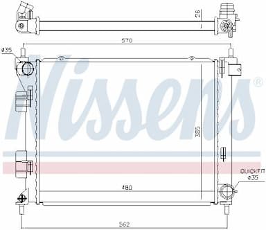 Radiators, Motora dzesēšanas sistēma NISSENS 67616 5