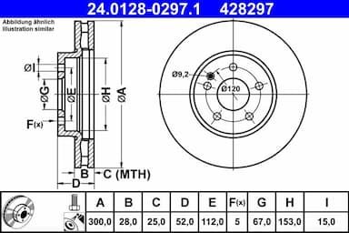 Bremžu diski ATE 24.0128-0297.1 1