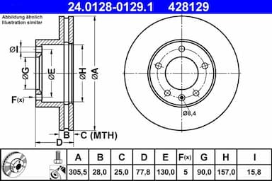 Bremžu diski ATE 24.0128-0129.1 1