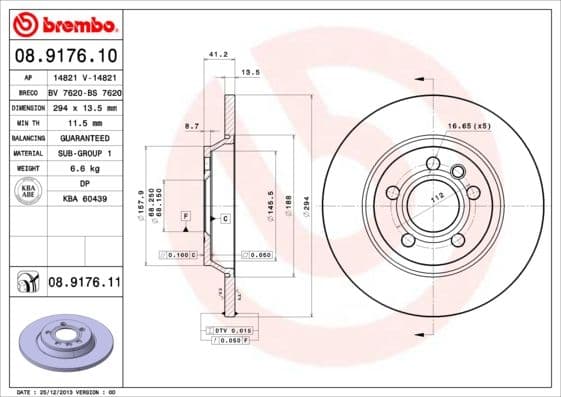 Bremžu diski BREMBO 08.9176.11 1