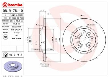 Bremžu diski BREMBO 08.9176.11 1