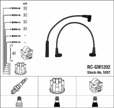 Augstsprieguma vadu komplekts NGK 5557 1