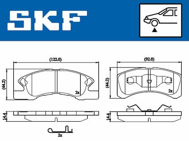 Bremžu uzliku kompl., Disku bremzes SKF VKBP 80490 A 2