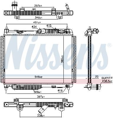 Radiators, Motora dzesēšanas sistēma NISSENS 606661 6