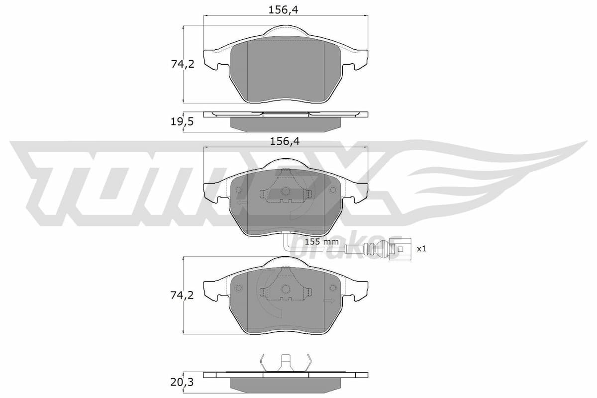 Bremžu uzliku kompl., Disku bremzes TOMEX Brakes TX 10-942 1