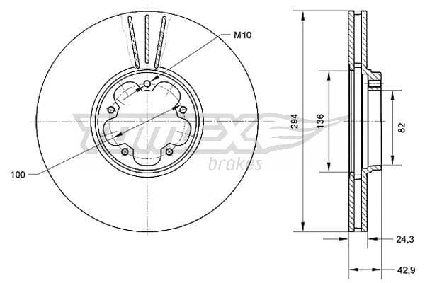 Bremžu diski TOMEX Brakes TX 70-96 1