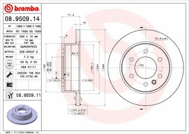 Bremžu diski BREMBO 08.9509.11 1