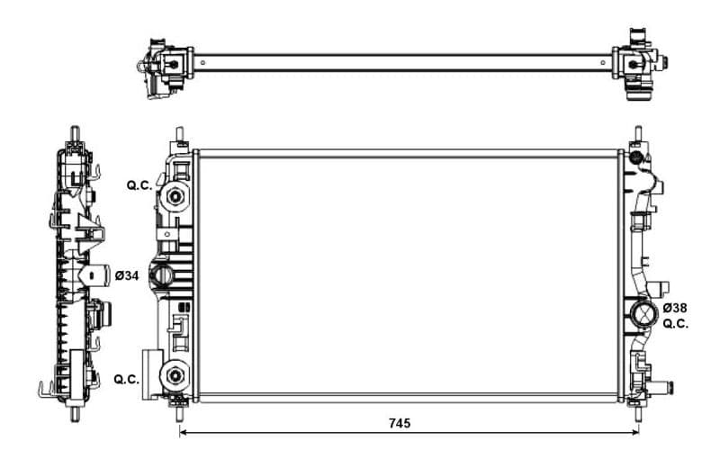 Radiators, Motora dzesēšanas sistēma NRF 53143 1