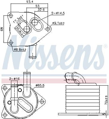 Eļļas radiators, Automātiskā pārnesumkārba NISSENS 91396 5