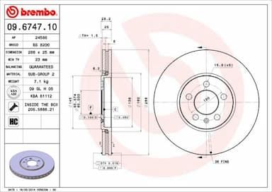 Bremžu diski BREMBO 09.6747.10 1