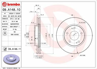 Bremžu diski BREMBO 09.A148.11 1