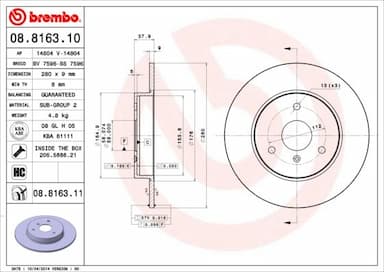 Bremžu diski BREMBO 08.8163.11 1