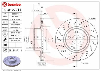 Bremžu diski BREMBO 09.8127.11 1