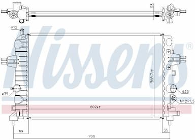 Radiators, Motora dzesēšanas sistēma NISSENS 63028A 6