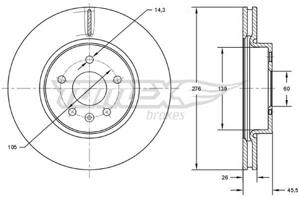 Bremžu diski TOMEX Brakes TX 72-49 1