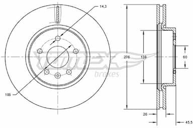 Bremžu diski TOMEX Brakes TX 72-49 1