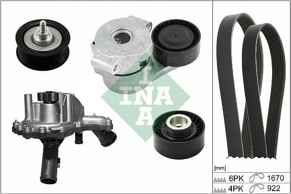 Ūdenssūknis + ķīļrievu siksnas komplekts Schaeffler INA 529 0301 30 1