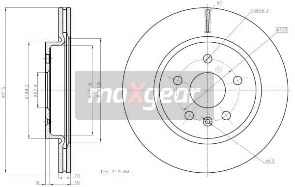 Bremžu diski MAXGEAR 19-2368MAX 1