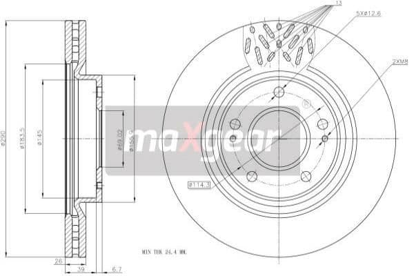 Bremžu diski MAXGEAR 19-2393 1