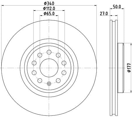 Bremžu diski HELLA 8DD 355 134-751 1