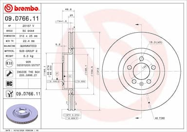 Bremžu diski BREMBO 09.D766.11 1