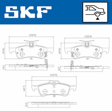 Bremžu uzliku kompl., Disku bremzes SKF VKBP 90401 A 6