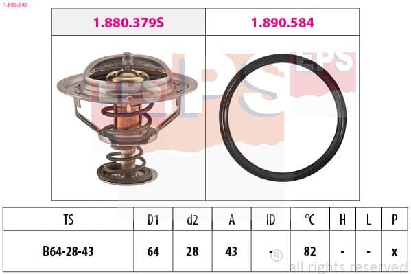 Termostats, Dzesēšanas šķidrums EPS 1.880.649 1