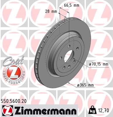 Bremžu diski ZIMMERMANN 550.5600.20 1