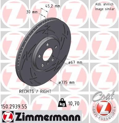 Bremžu diski ZIMMERMANN 150.2939.55 1