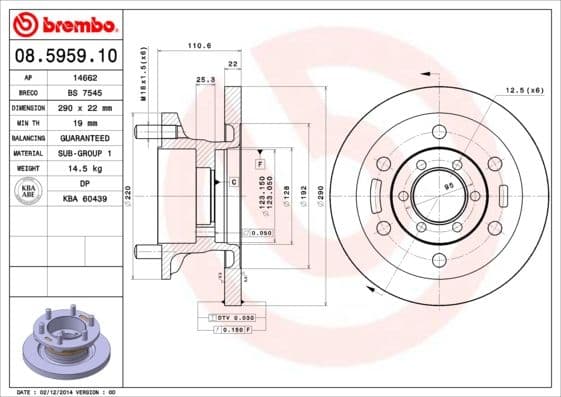 Bremžu diski BREMBO 08.5959.10 1