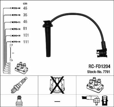 Augstsprieguma vadu komplekts NGK 7701 1