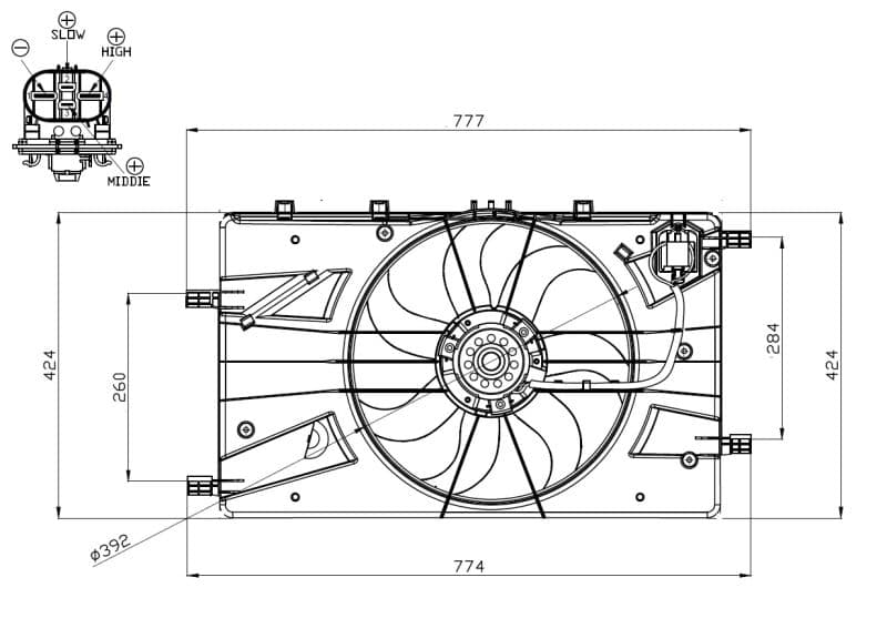 Ventilators, Motora dzesēšanas sistēma NRF 47878 1