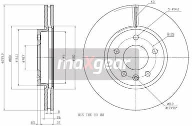 Bremžu diski MAXGEAR 19-2332 1