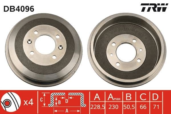 Bremžu trumulis TRW DB4096 1