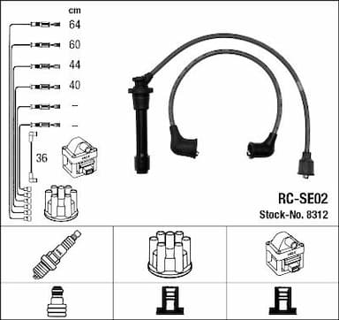 Augstsprieguma vadu komplekts NGK 8312 1