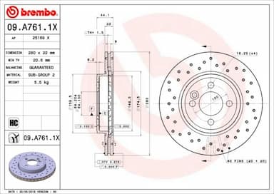 Bremžu diski BREMBO 09.A761.1X 1