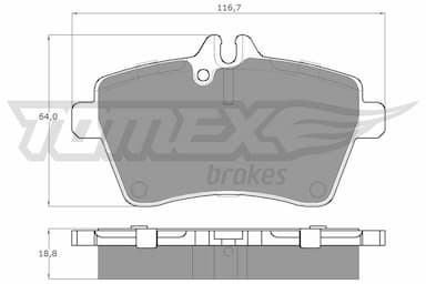 Bremžu uzliku kompl., Disku bremzes TOMEX Brakes TX 14-56 1