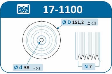 Piedziņas skriemelis, Kloķvārpsta IJS GROUP 17-1100 2