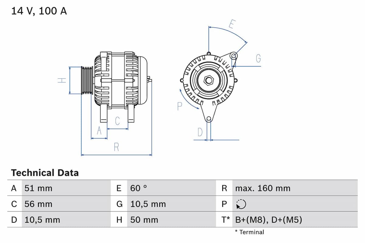 Ģenerators BOSCH 0 986 042 750 1