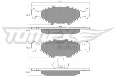 Bremžu uzliku kompl., Disku bremzes TOMEX Brakes TX 10-793 1