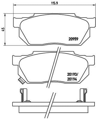 Bremžu uzliku kompl., Disku bremzes BREMBO P 28 008 1