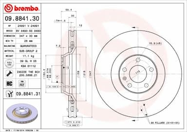 Bremžu diski BREMBO 09.8841.31 1