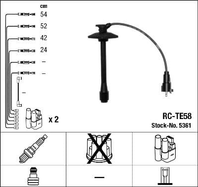 Augstsprieguma vadu komplekts NGK 5361 1