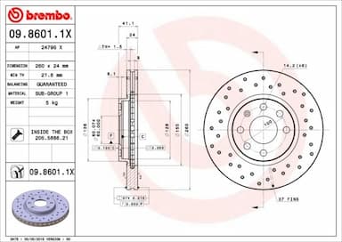 Bremžu diski BREMBO 09.8601.1X 1