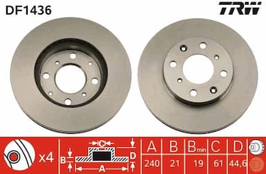 Bremžu diski TRW DF1436 1