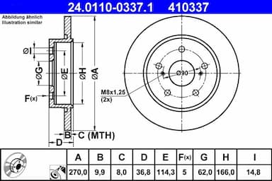 Bremžu diski ATE 24.0110-0337.1 1